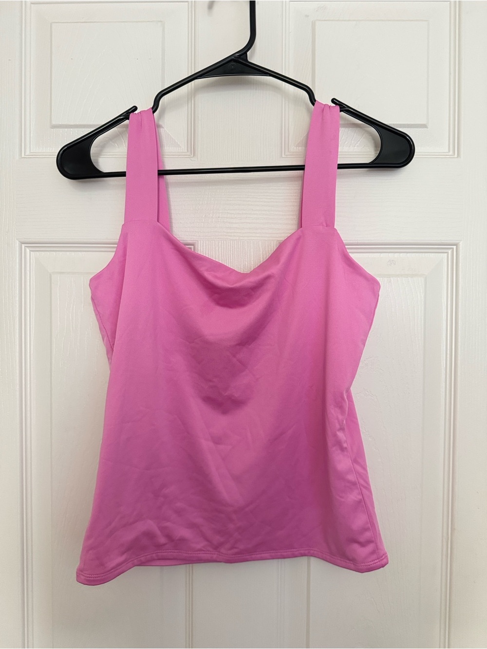 Pink Square Neck Tank Top
